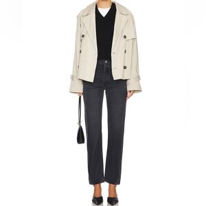 Reformation Black Highrise Mini Flare Erie Wash Jeans Size 24 Cotton